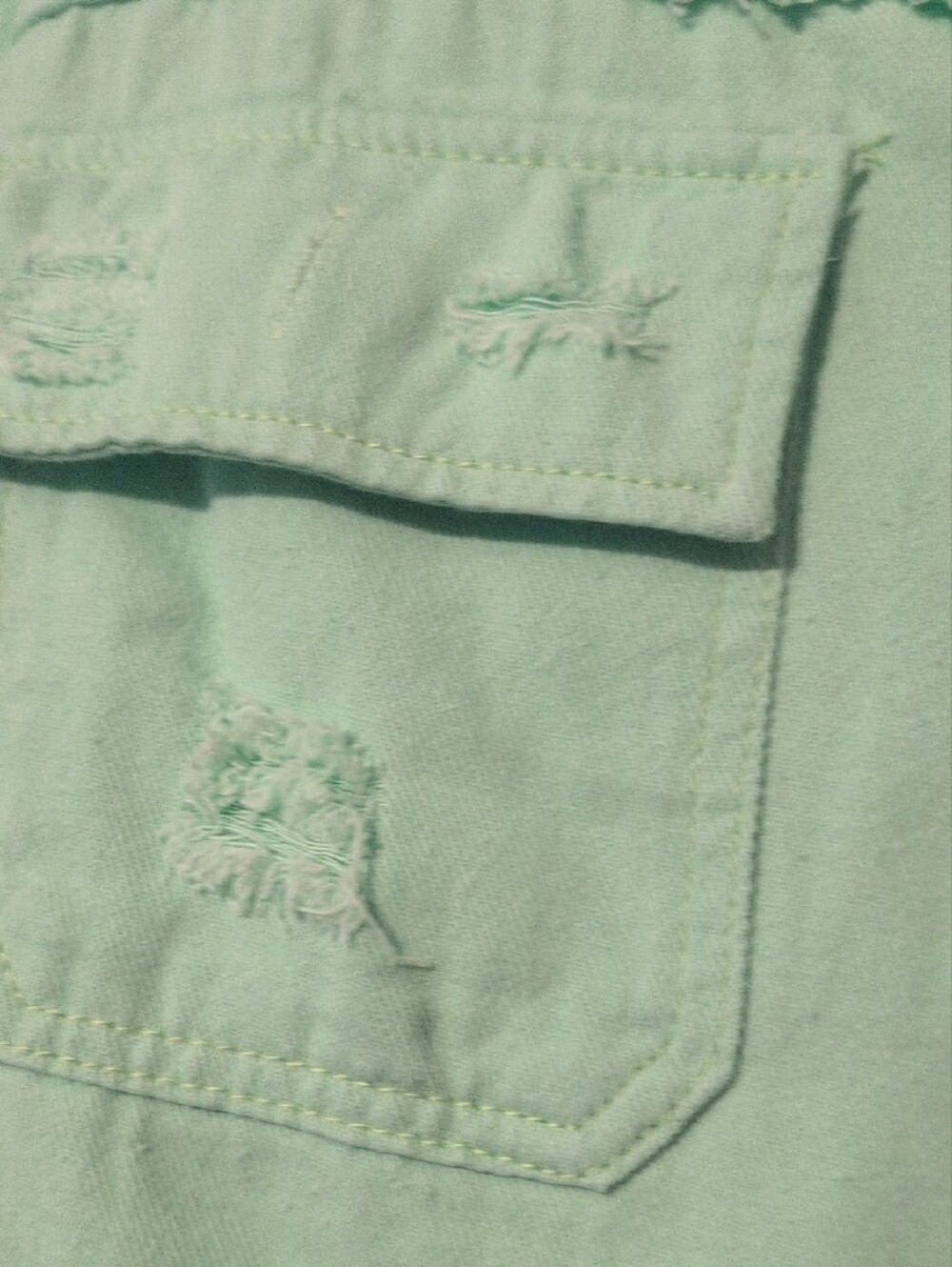 Neon Green Distressed Button-Front Jacket - Picture 3 of 5